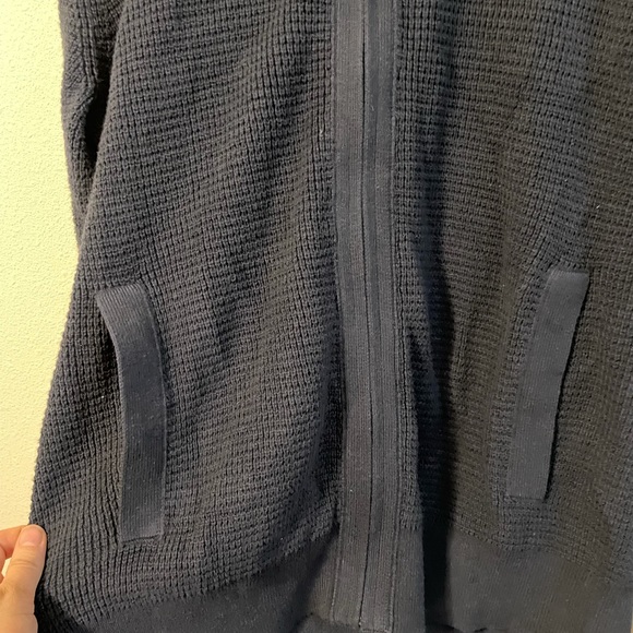 Banana Republic Mens Blue Textured Pocket Front Full Zip Basic Sweater Sz Large - Picture 2 of 8